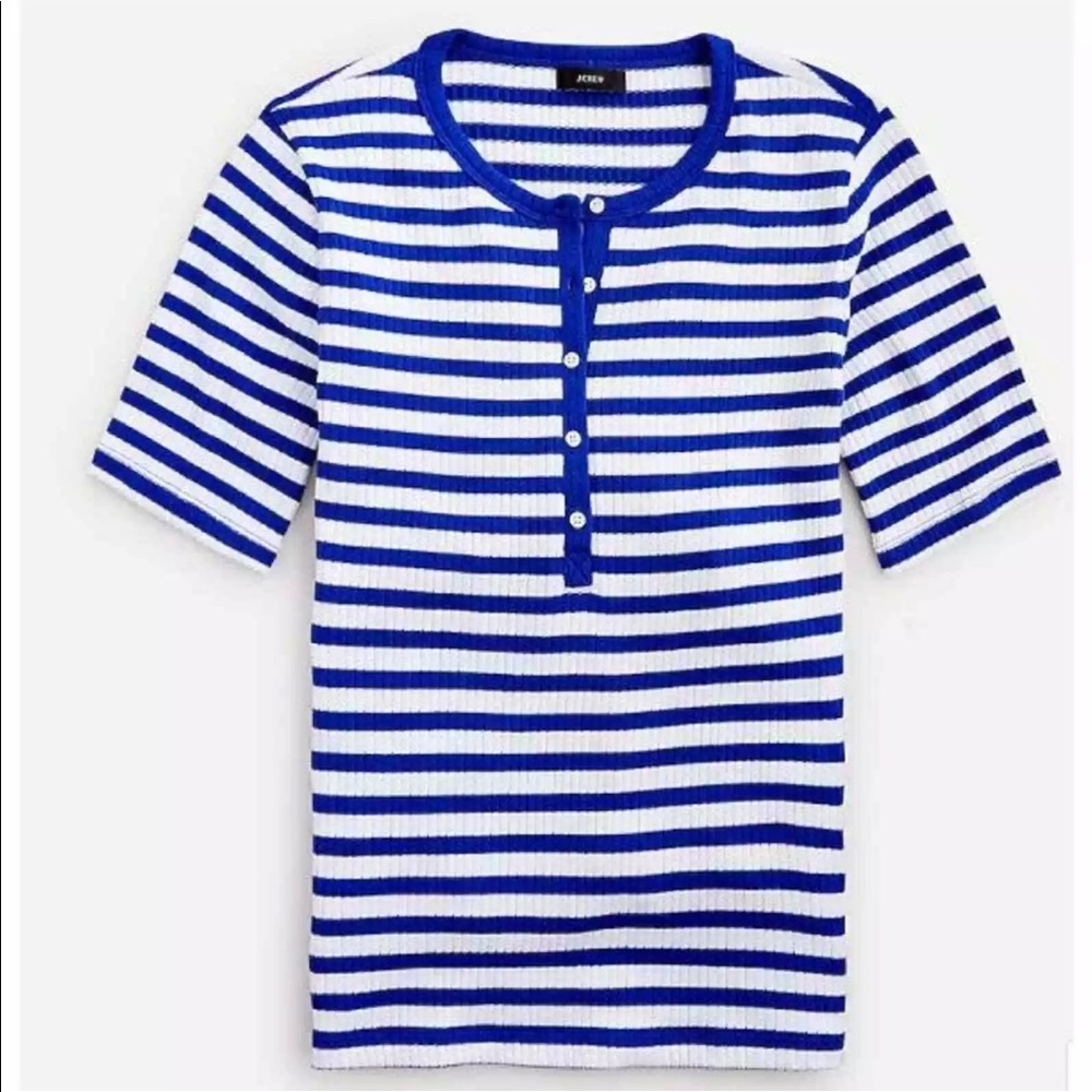 JCrew Ribbed Henley Ribbed in stripe